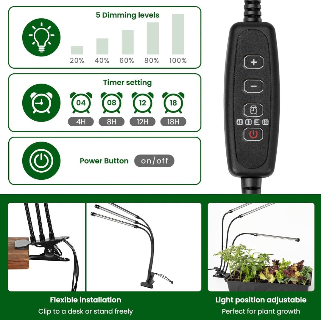 60-Cell Seed Starting Kit with Grow Light & Heat Mat | Indoor Gardening & Plant Science