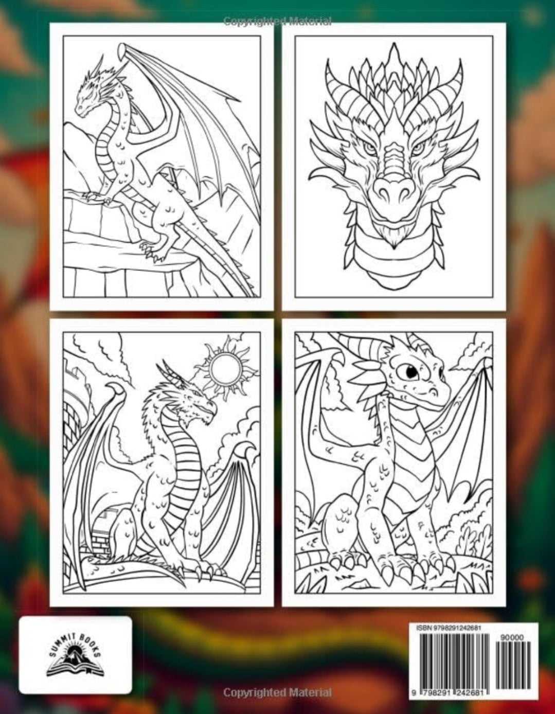 Dragon Coloring Book | 50 Fantasy Dragon Designs | Creative Coloring Activity Book for Kids & Adults