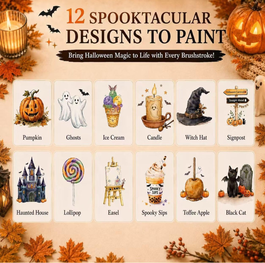 Halloween/Pumpkin Watercolor Workbook|16 Colors|3 Brushes