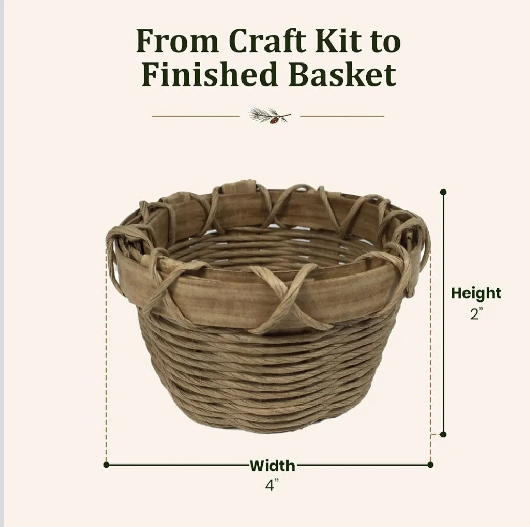 Traditional Wicker Basket Weaving Kit | Beginner Fiber Arts & Handcraft Project | 1 Basket