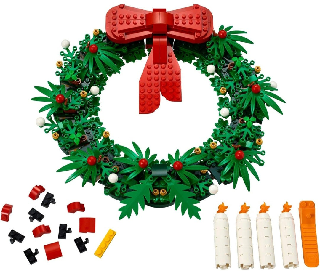 LEGO Iconic Christmas Wreath 2-in-1 Building Set| Holiday Design & Creative STEM Activity|510 Pieces