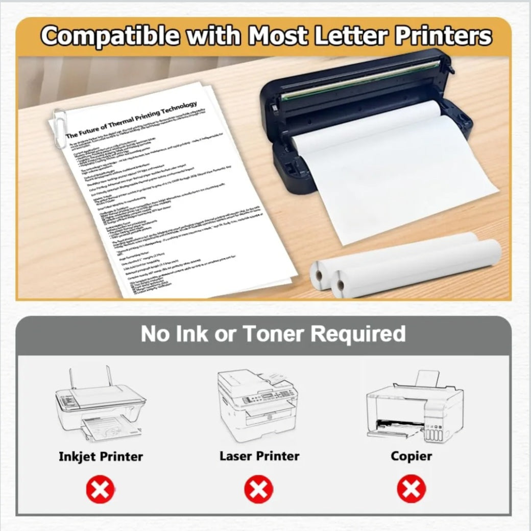 8.5" x 11" Thermal Printer Paper|4 Rolls