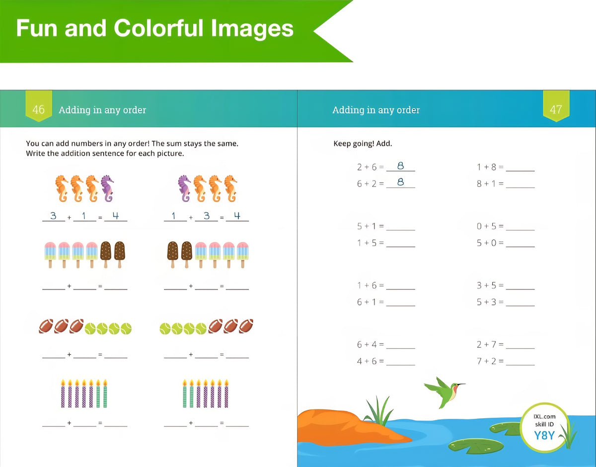 1st Grade Math Workbook | Addition, Subtraction, Place Value & Geometry | Grade 1