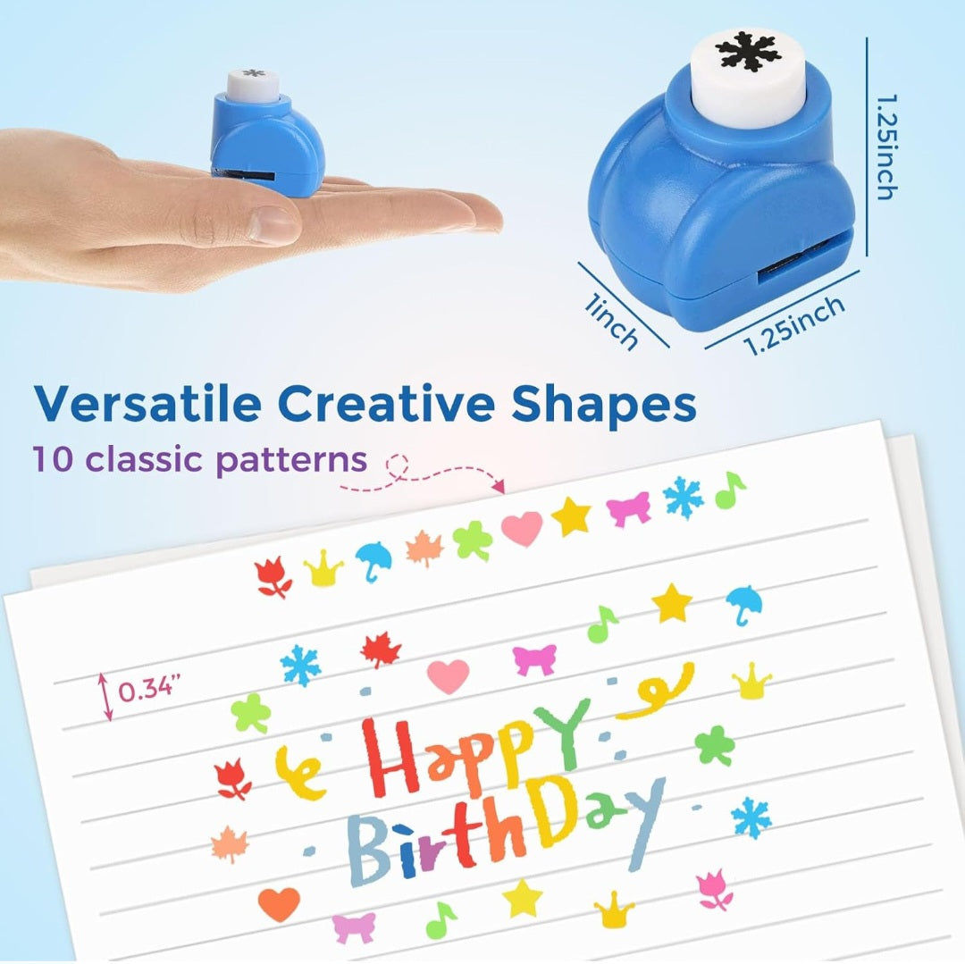 10-Piece Decorative Shape Paper Punch Set | Scrapbooking, Card Making & Creative Paper Crafts