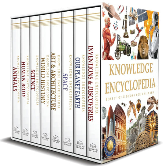 Knowledge Encyclopedia 8-Book Box Set | Animals, Human Body, Science, Space & World History | Children's Educational Reference Books|Paperback