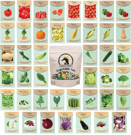 43-Packet Vegetable & Herb Seed Set | 10,000+ Heirloom Seeds | Non-GMO Gardening & Plant Science
