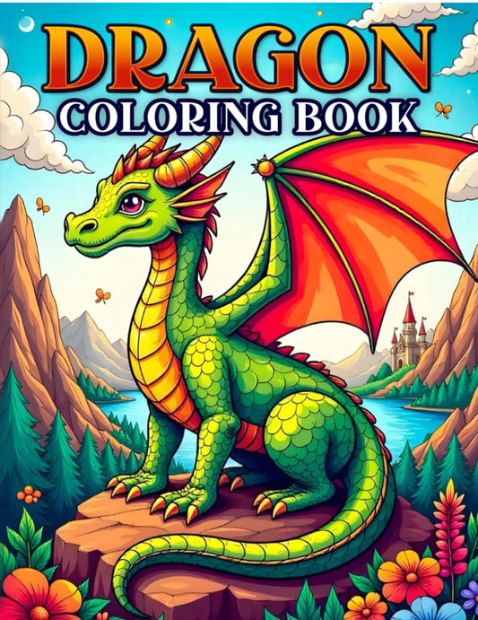 Dragon Coloring Book | 50 Fantasy Dragon Designs | Creative Coloring Activity Book for Kids & Adults