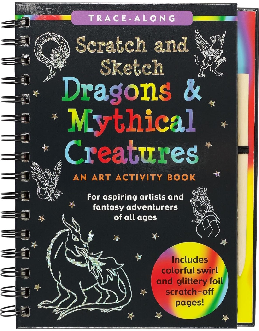 Scratch & Sketch Dragons & Mythical Creatures | Trace-Along Art Activity Book | Claudine Gandolfi
