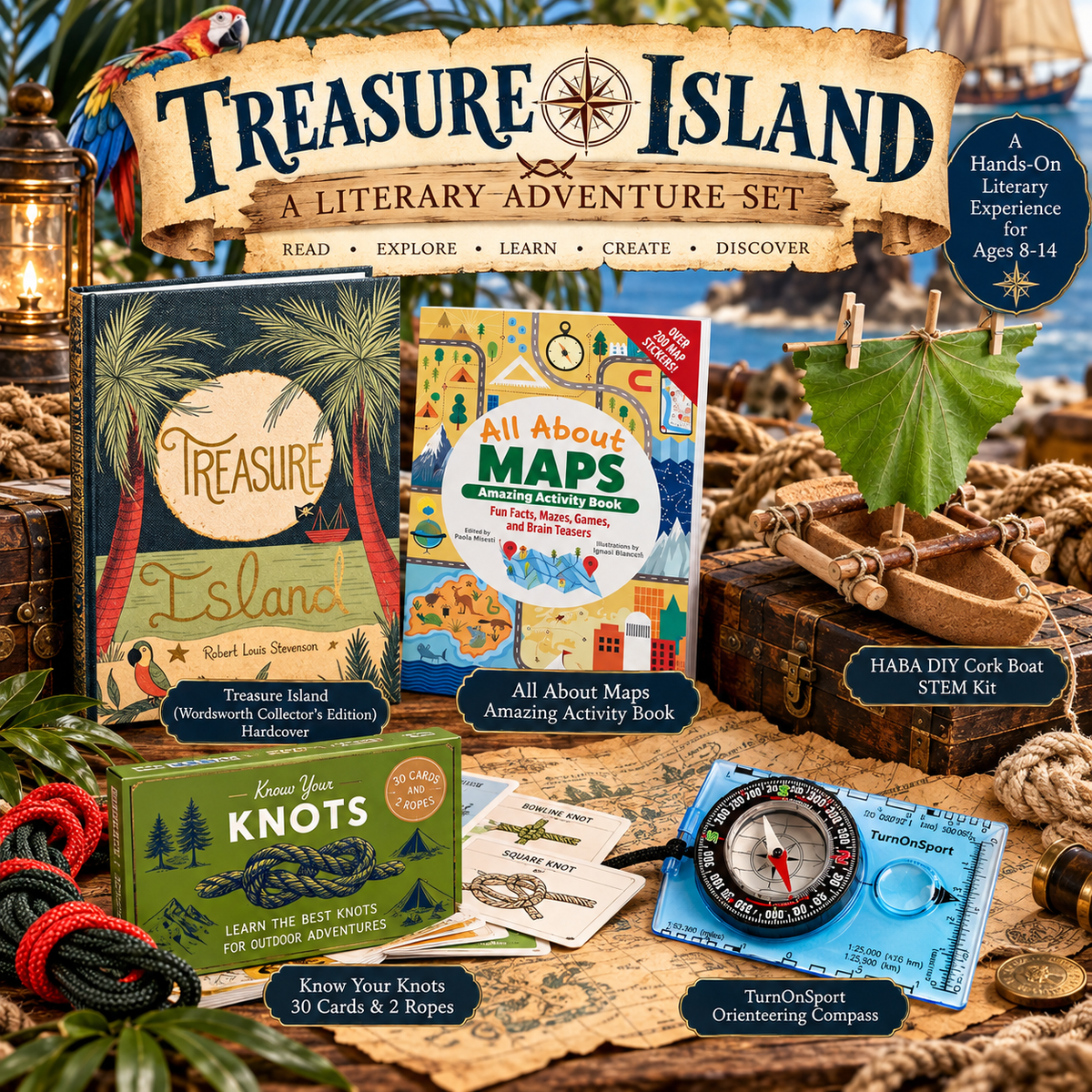Treasure Island Literary Adventure Set | Classic Literature, Navigation & Nautical STEM Activities