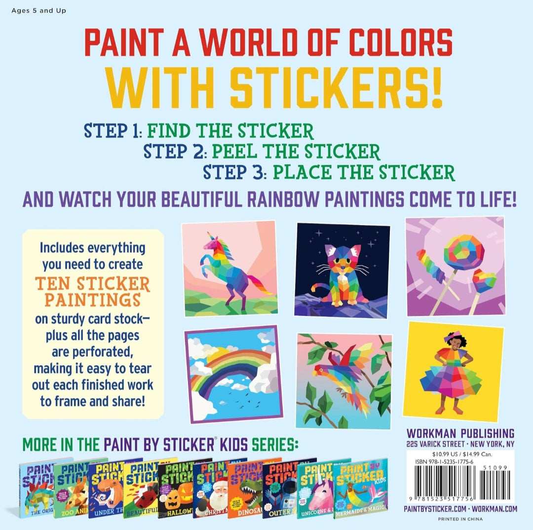 Paint by Sticker Kids: Rainbows Everywhere! | 10 Rainbow Sticker Art Activities
