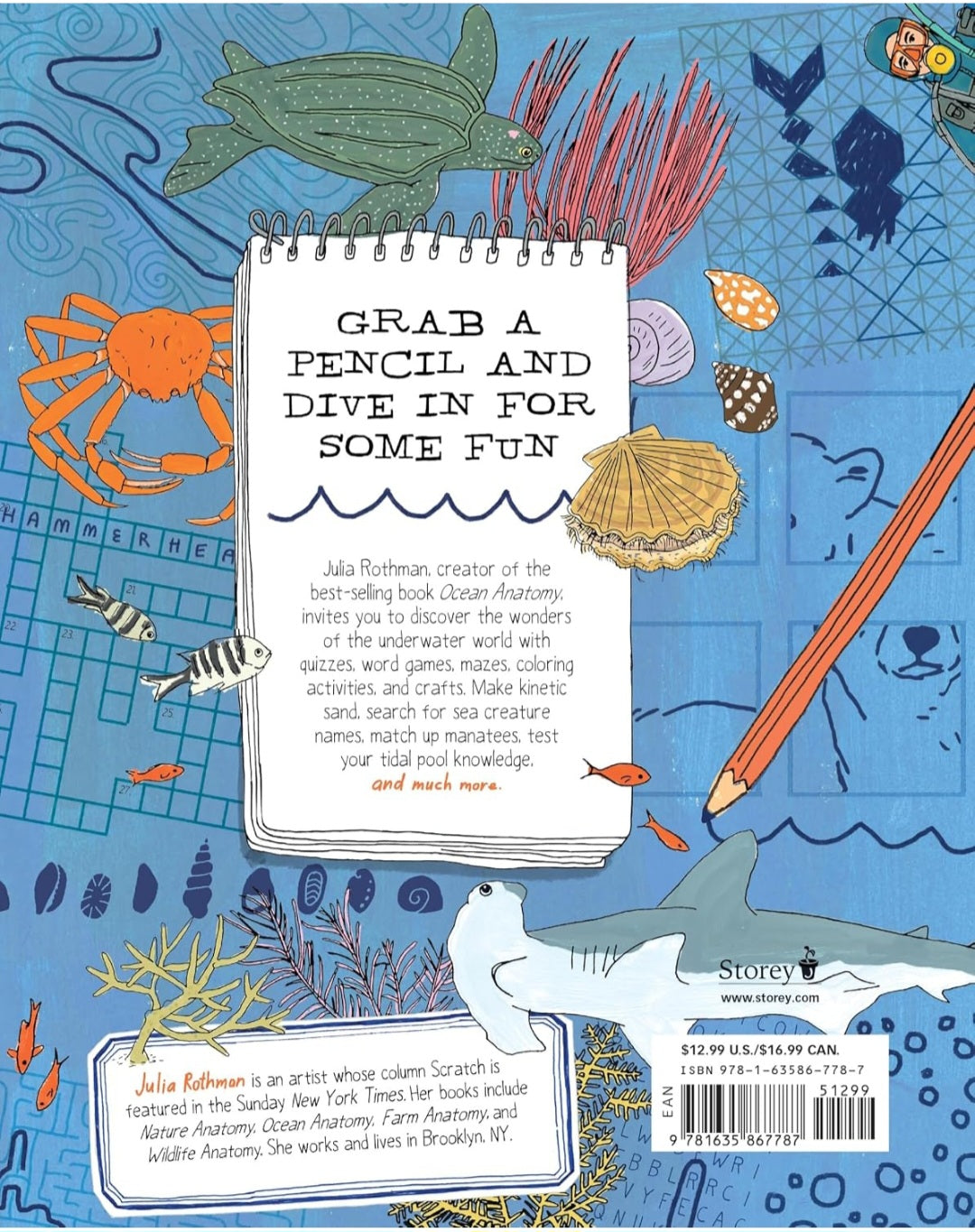 Julia Rothman's Ocean Anatomy Activity Book: Match-Ups, Word Puzzles, Quizzes, Mazes, Projects, Secret Codes + Lots More