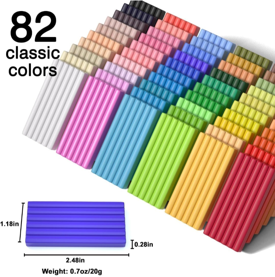 Polymer Clay Jewelry & Sculpture Kit | 82 Colors, Sculpting Tools & Jewelry-Making Accessories | Oven-Bake Art Set