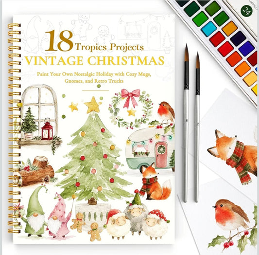 Vintage Christmas Watercolor Workbook| 18 Holiday Painting Projects