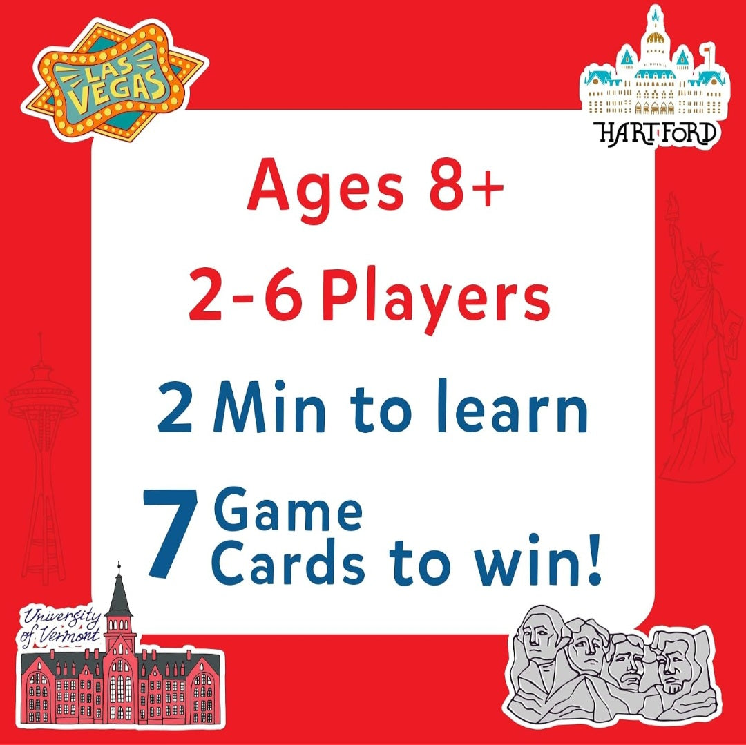 Guess In 10:States of America Educational Geography Game|U.S. States Trivia & Guessing Card Game