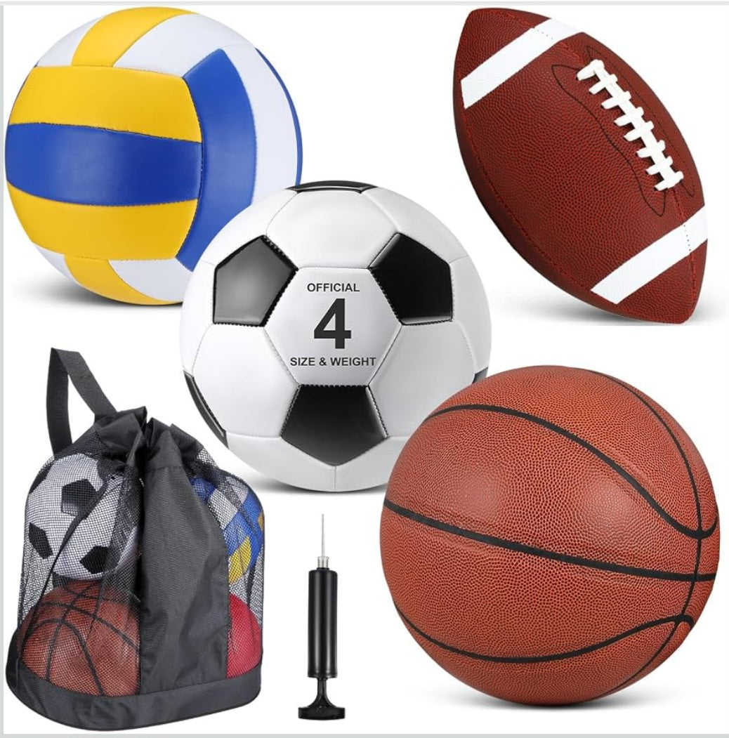 4-Piece Sports Ball Set| PE & Homeschool Physical Education Equipment
