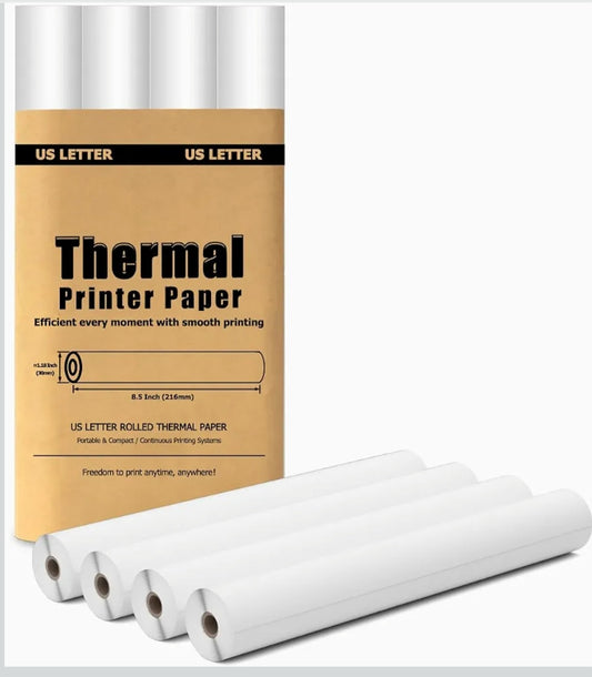 8.5" x 11" Thermal Printer Paper|4 Rolls
