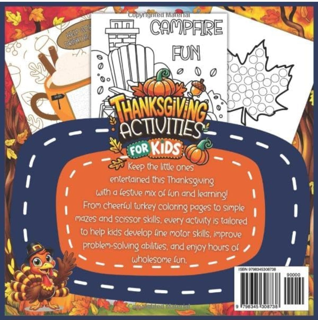 Thanksgiving Activities for Kids | Coloring, Mazes, Counting & Scissor Skills