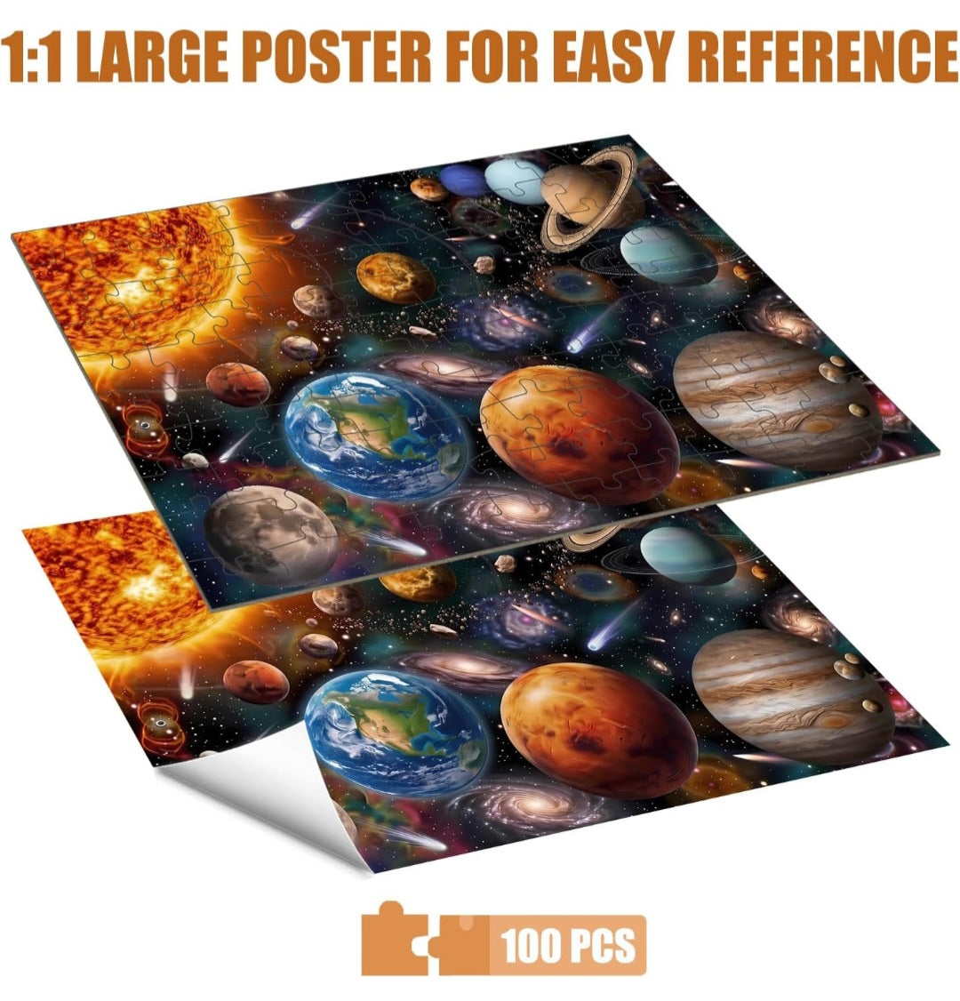 Solar System 100-Piece Jigsaw Puzzle|Space & Astronomy Learning