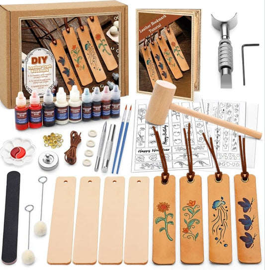 Leather Bookmark Making Kit | Leathercraft, Tooling & Dyeing Skills
