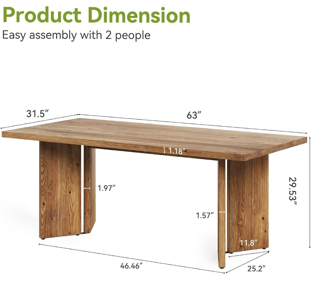 63" Solid Wood Student Desk|Homeschool Learning Workspace