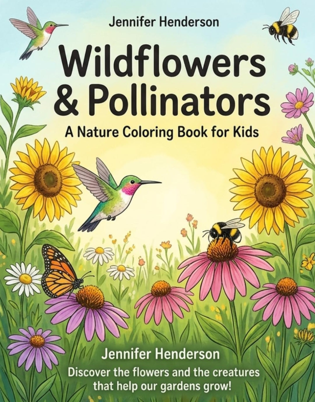Wildflowers & Pollinators Nature Coloring Book – Educational Plant & Insect Study for Kids