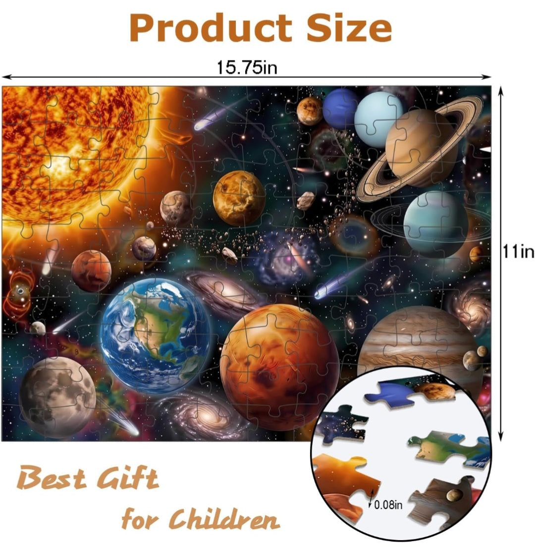 Solar System 100-Piece Jigsaw Puzzle|Space & Astronomy Learning