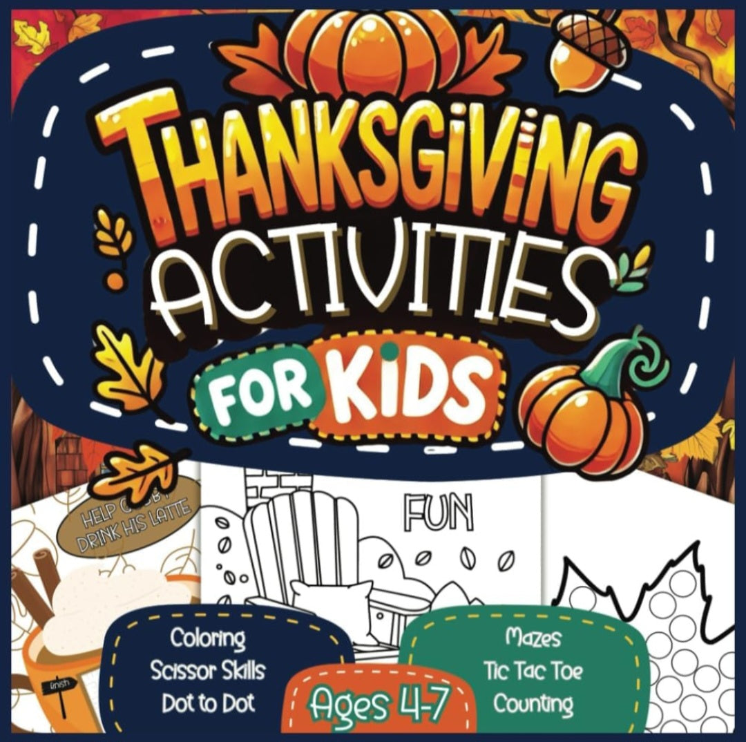 Thanksgiving Activities for Kids | Coloring, Mazes, Counting & Scissor Skills