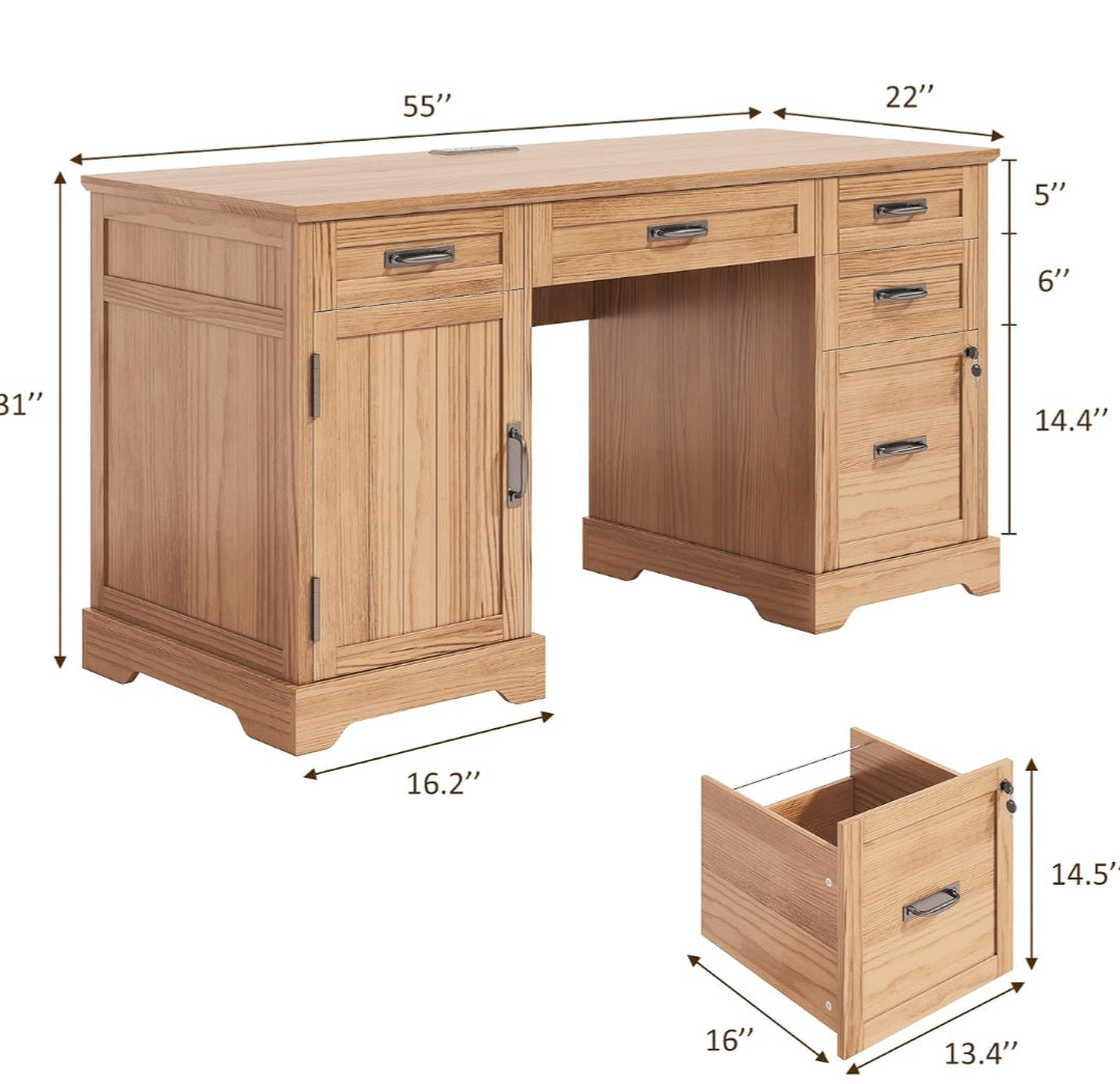 55" Student Study Desk| Homeschool Writing & Learning Desk