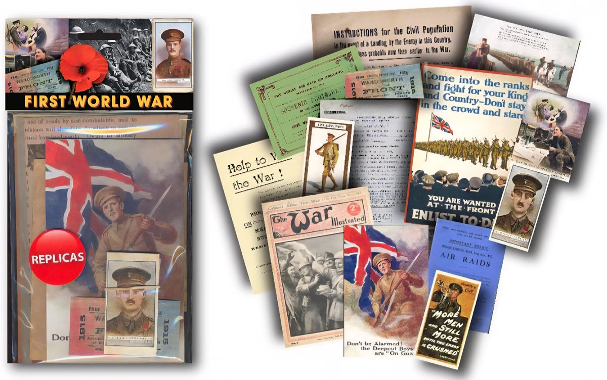 World War I History Study Kit | 2 Books, Research Workbook & WWI Memorabilia Pack | Grades 8–12