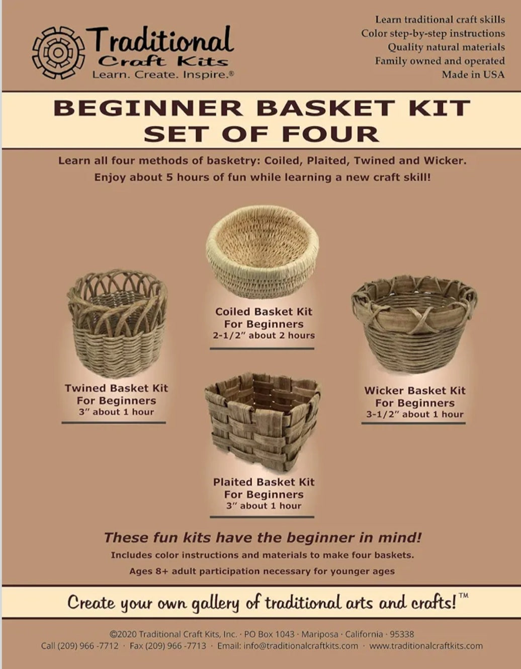Traditional Basket Weaving & Fiber Arts Kit | 4 Hands-On Projects