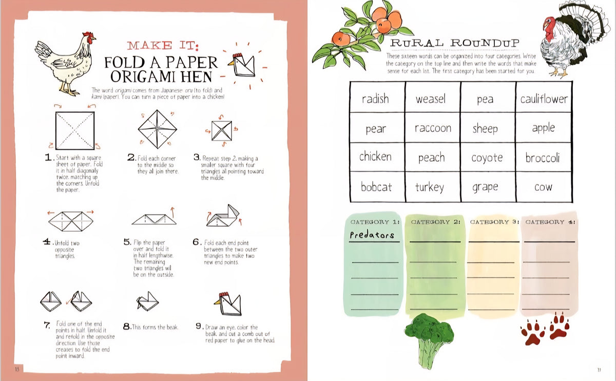 Julia Rothman's Farm Anatomy Activity Book: Match-ups, Word Puzzles, Quizzes, Mazes, Projects, Secret Codes & Lots More