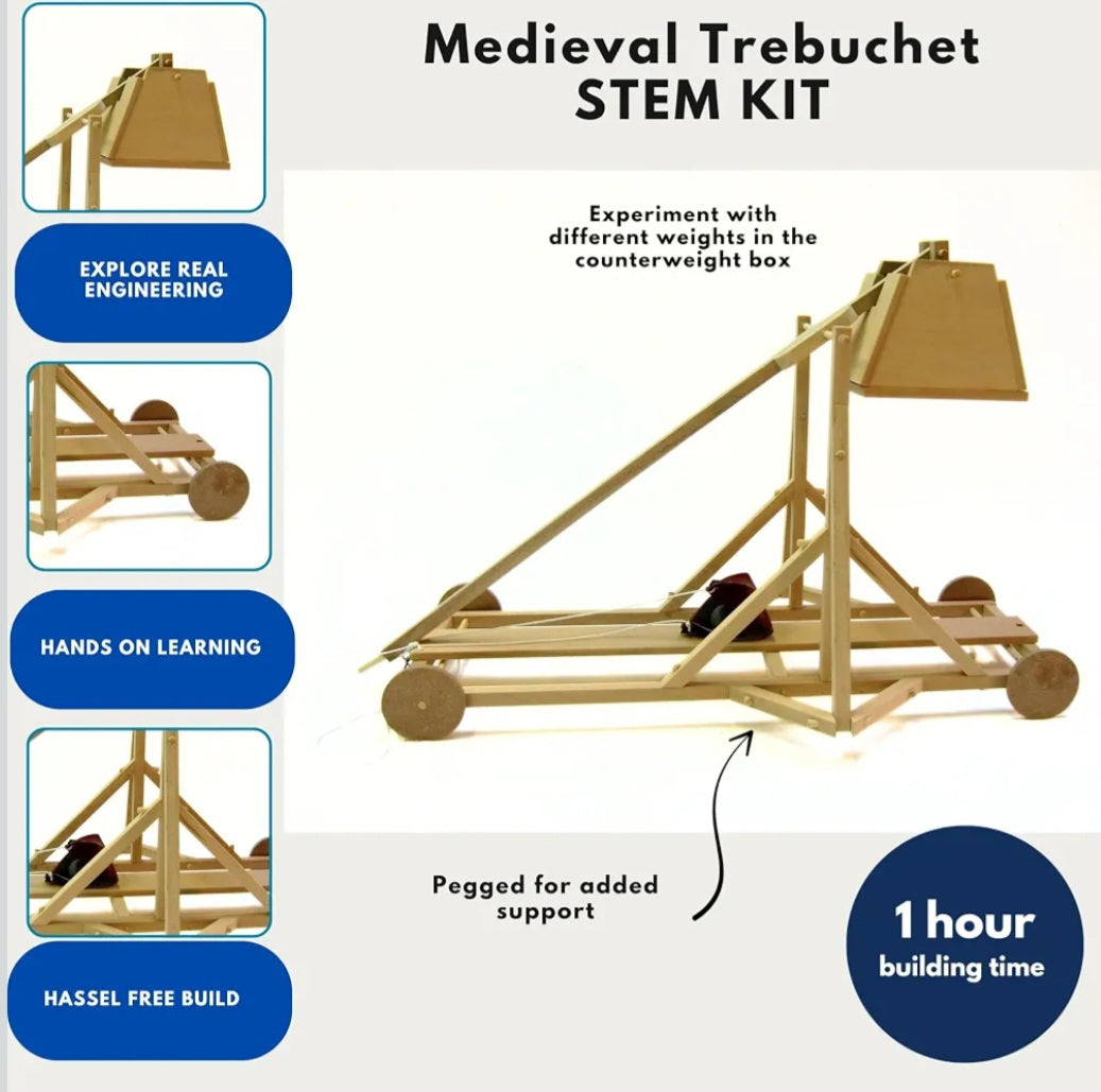 Medieval Trebuchet STEM Kit|Engineering & Physics Model