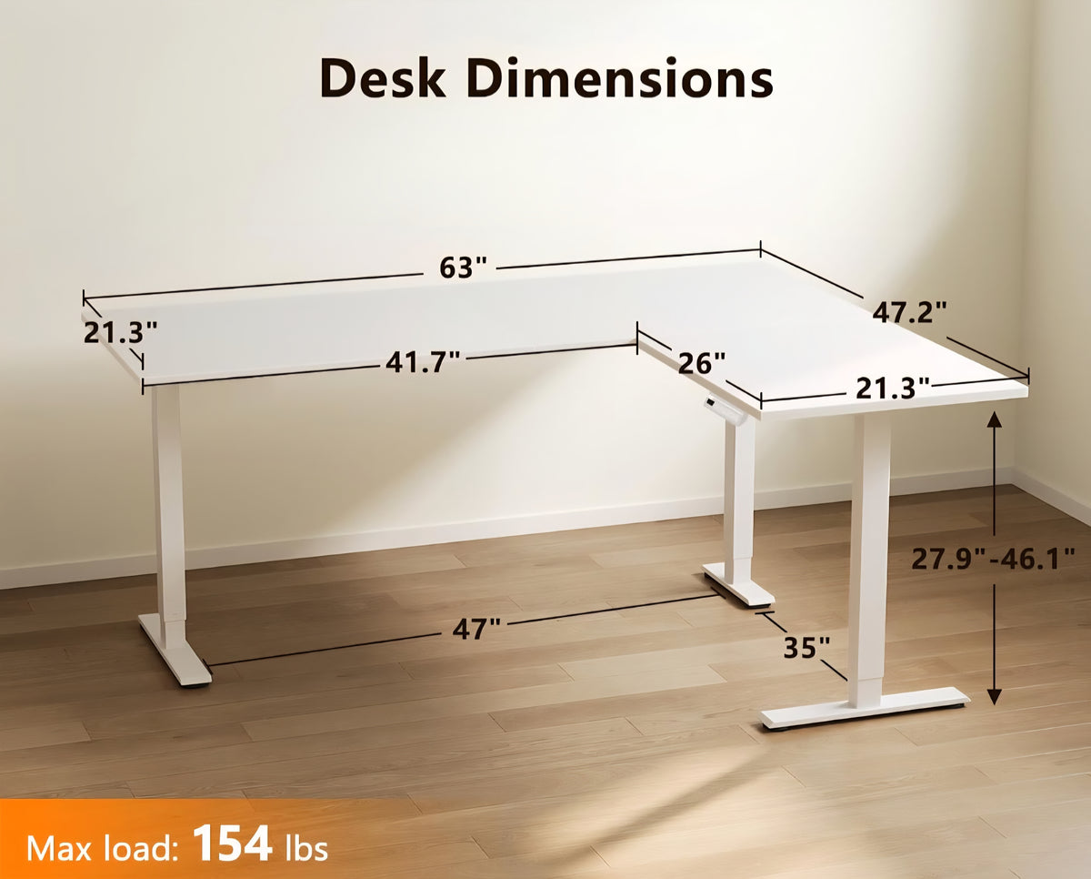63" L-Shaped Desk| Homeschool Student Workspace