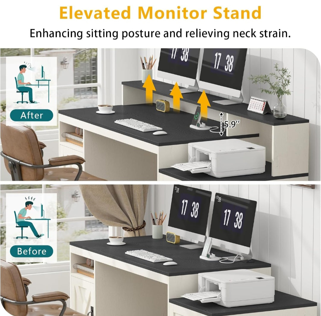 65" Student Study Desk|Homeschool Learning & Writing Desk