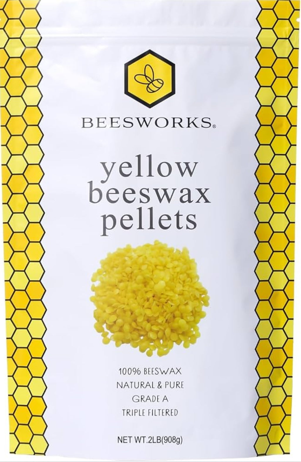 Yellow Beeswax Pellets| 100% Pure Beeswax for Candle Making & Crafts (1 lb, 2lb, or 5 lb)