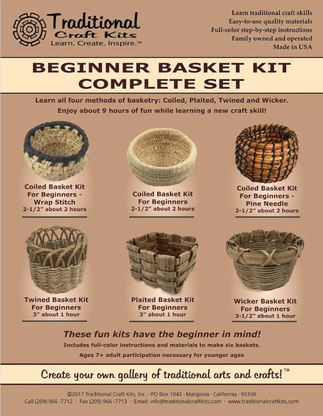 Traditional Basket Weaving & Fiber Arts Study Kit | 6 Hands-On Projects