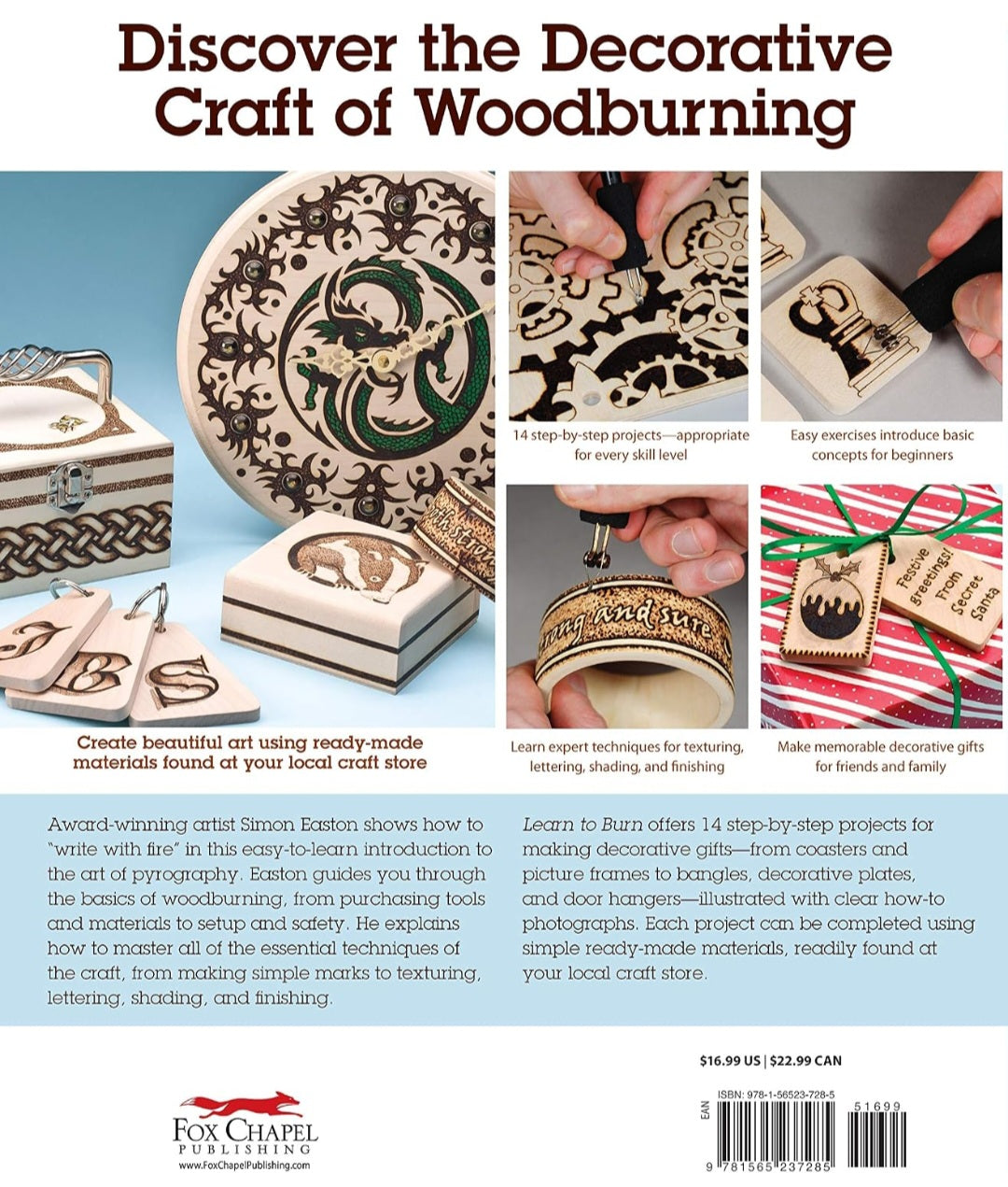 Learn to Burn: A Step-by-Step Guide to Pyrography | Simon Easton | Woodburning Art & Craft Instruction Book