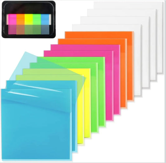 Transparent Sticky Notes Set, 800 Sheets | Colorful See-Through Notes for Bible Study, Reading & Learning