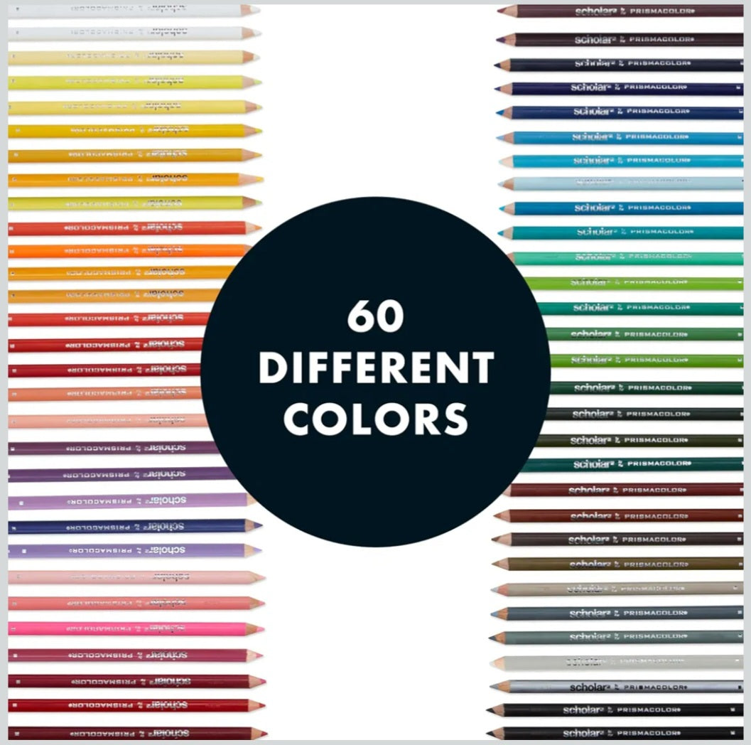 Prismacolor Scholar Colored Pencils, 60-Count Set | Drawing, Sketching & Fine Art Supplies