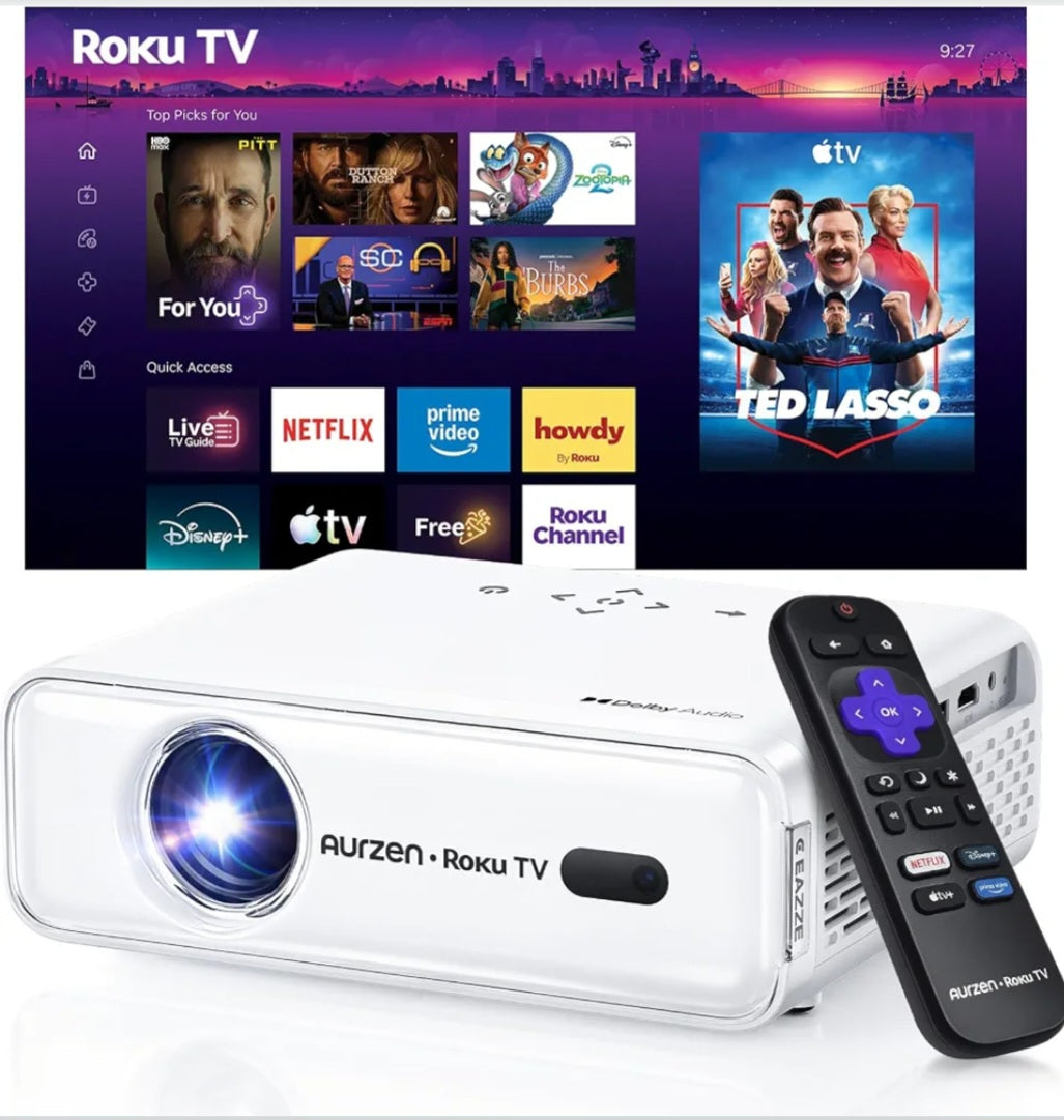 Roku Smart Portable Projector| 1080P HD WiFi & Bluetooth