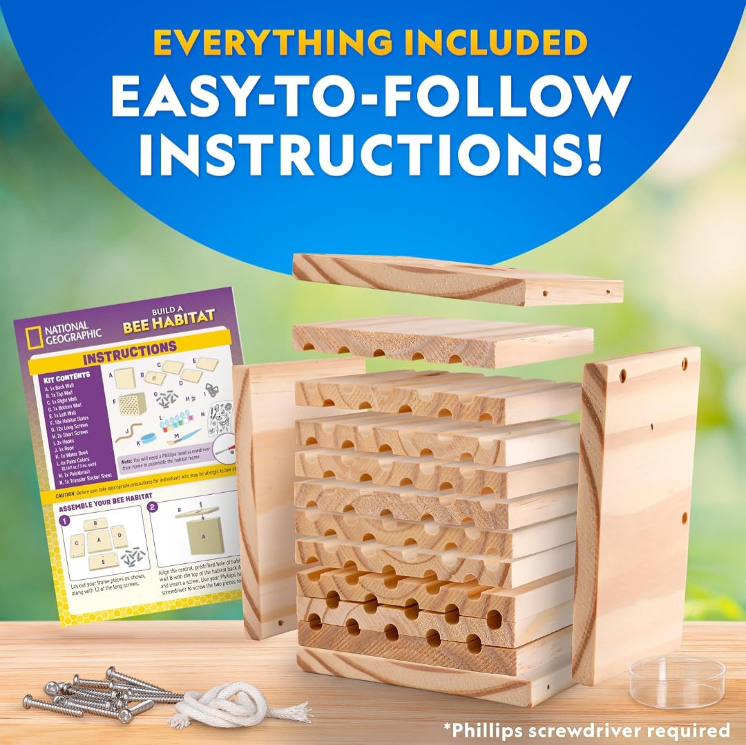 National Geographic Build a Bee Habitat|Pollinator & Nature Science Kit