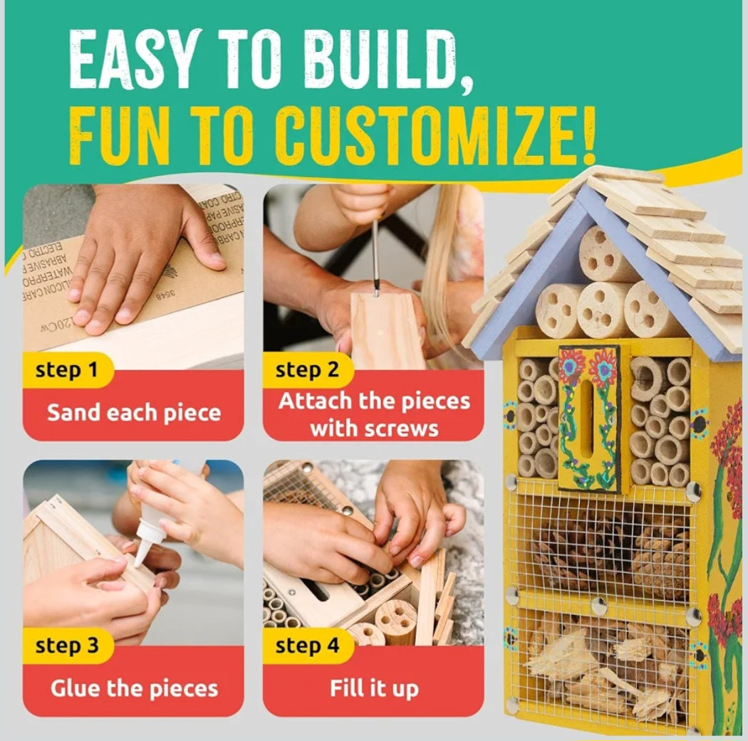 Premium Bug Hotel Kit| Build & Paint Insect Habitat