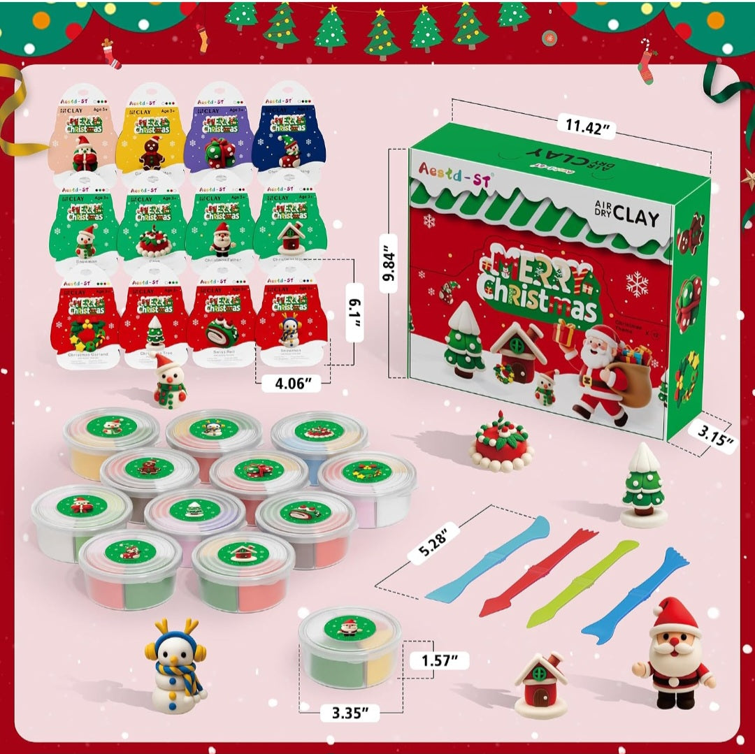 Christmas Air-Dry Clay Sculpting Kit | Holiday Art, Modeling & Creative Design Projects