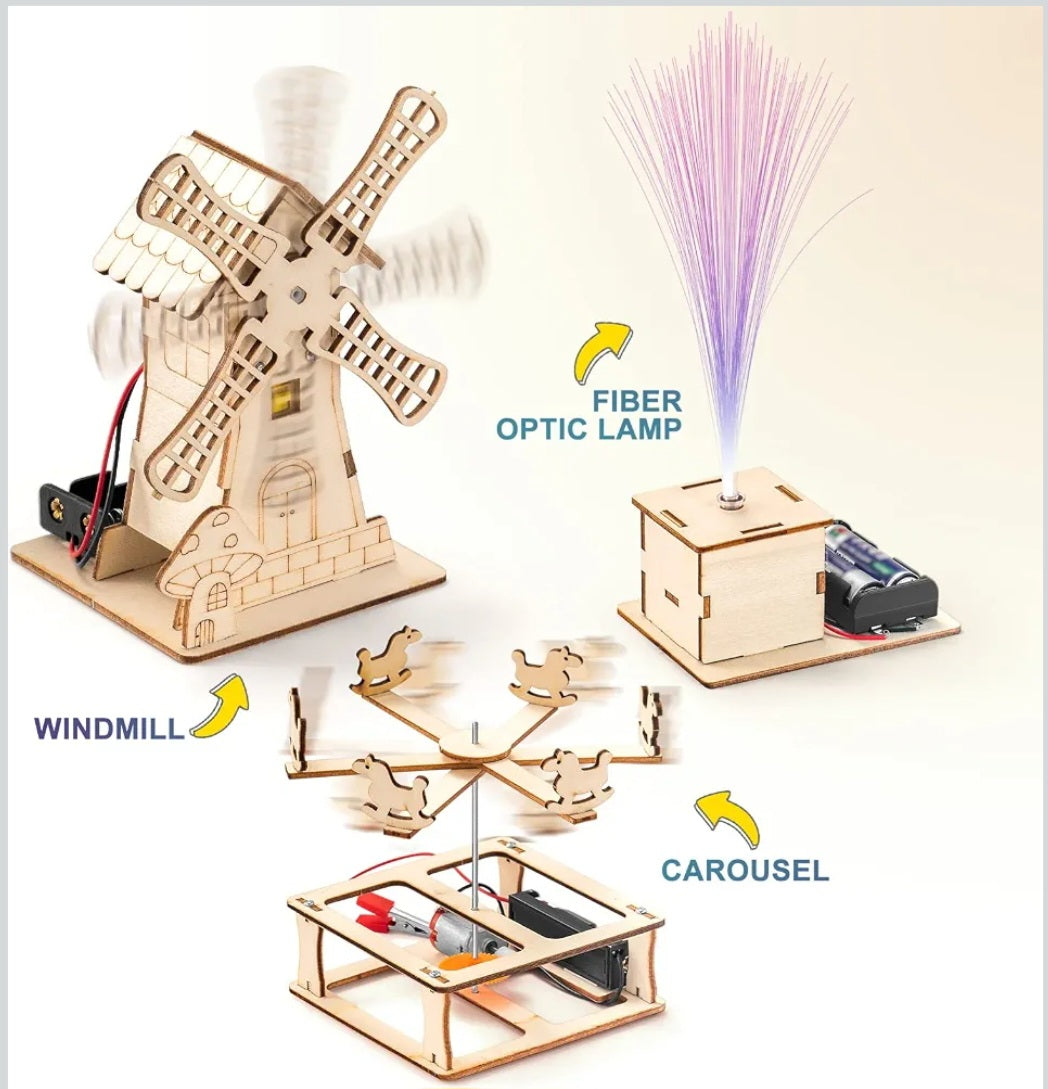 5 in 1 STEM Engineering Kit Set | Wooden DIY Science Models & Hands-On Building Projects
