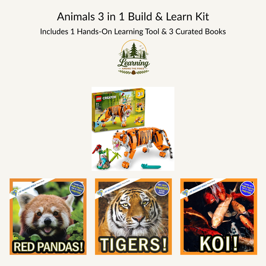 Animal Diversity & Wildlife| LEGO® Creator 3-in-1 Tiger, Red Panda, Koi Fish & 3 Animal Books|Build & Learn Kit