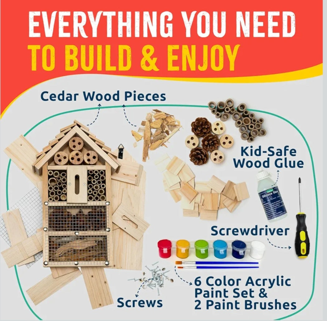 Premium Bug Hotel Kit| Build & Paint Insect Habitat