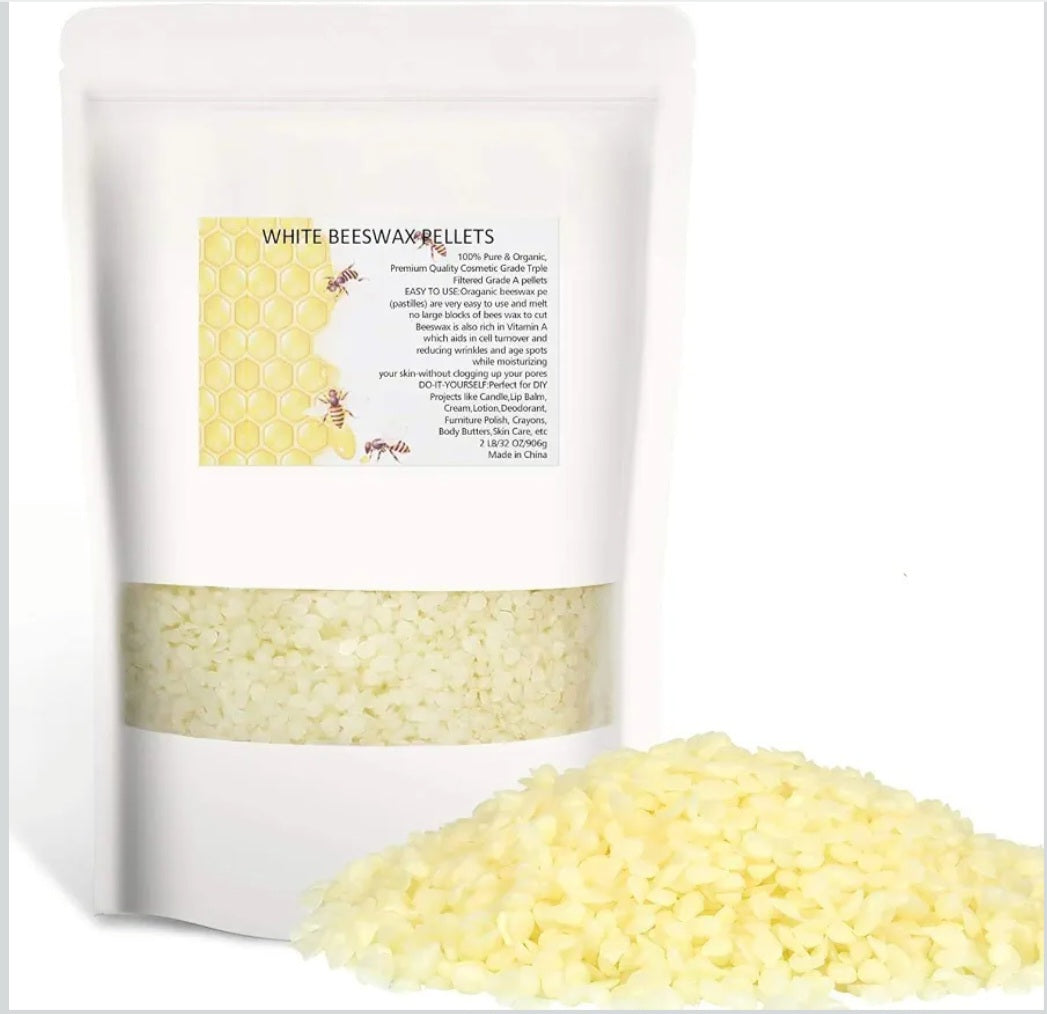 White Beeswax Pellets| 100% Pure Beeswax for Candle & Soap Making (2 lb, 5 lb, 10 lb)