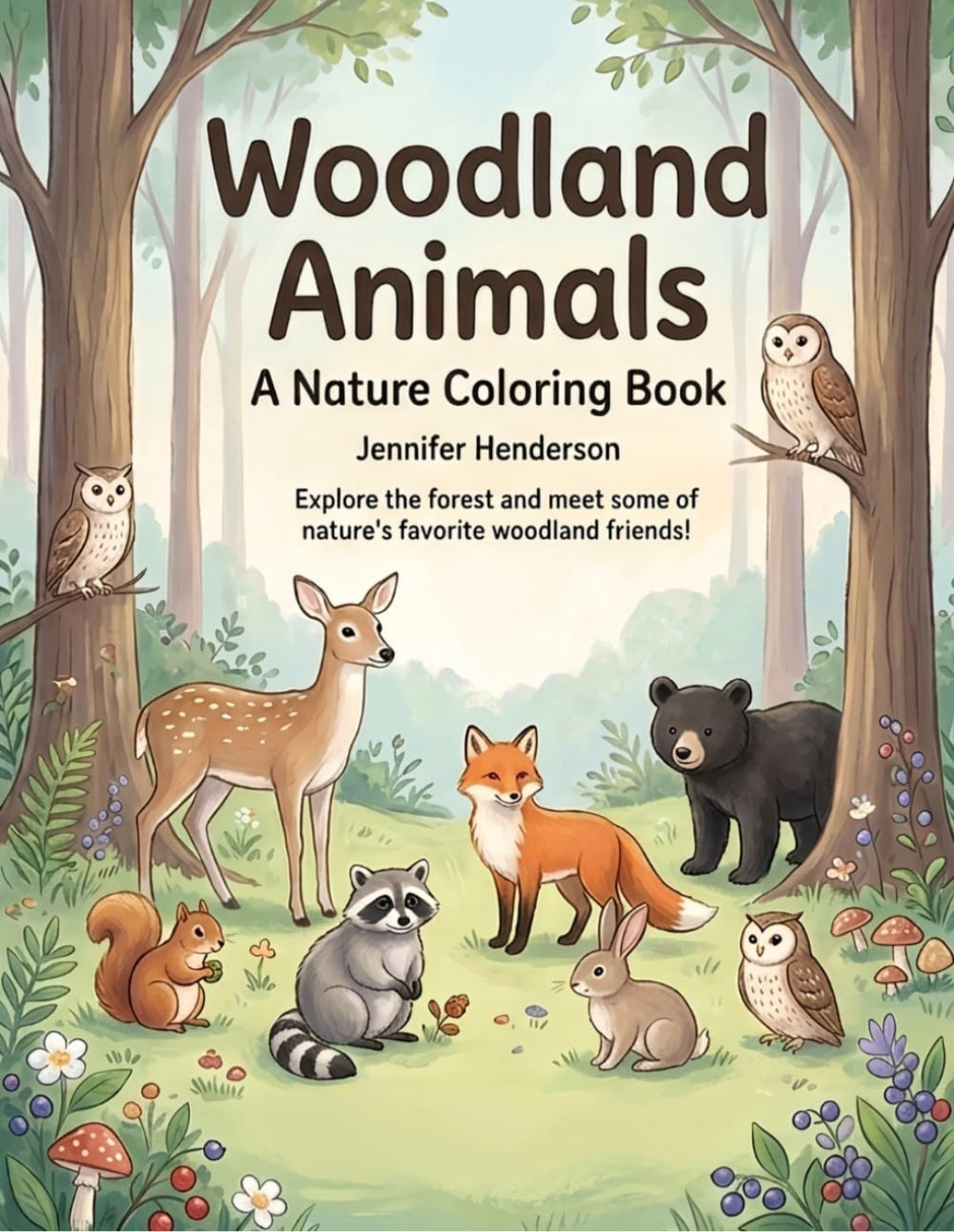 Woodland Animals Nature Coloring Book – Educational Forest Animal Study for Kids