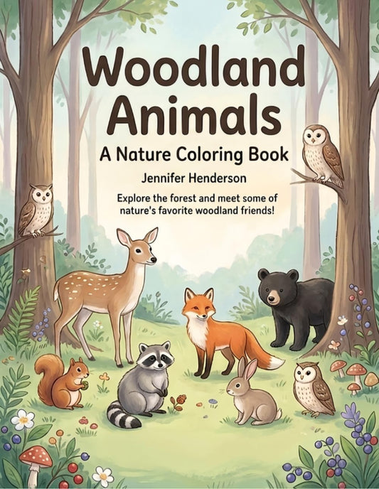 Woodland Animals Nature Coloring Book – Educational Forest Animal Study for Kids