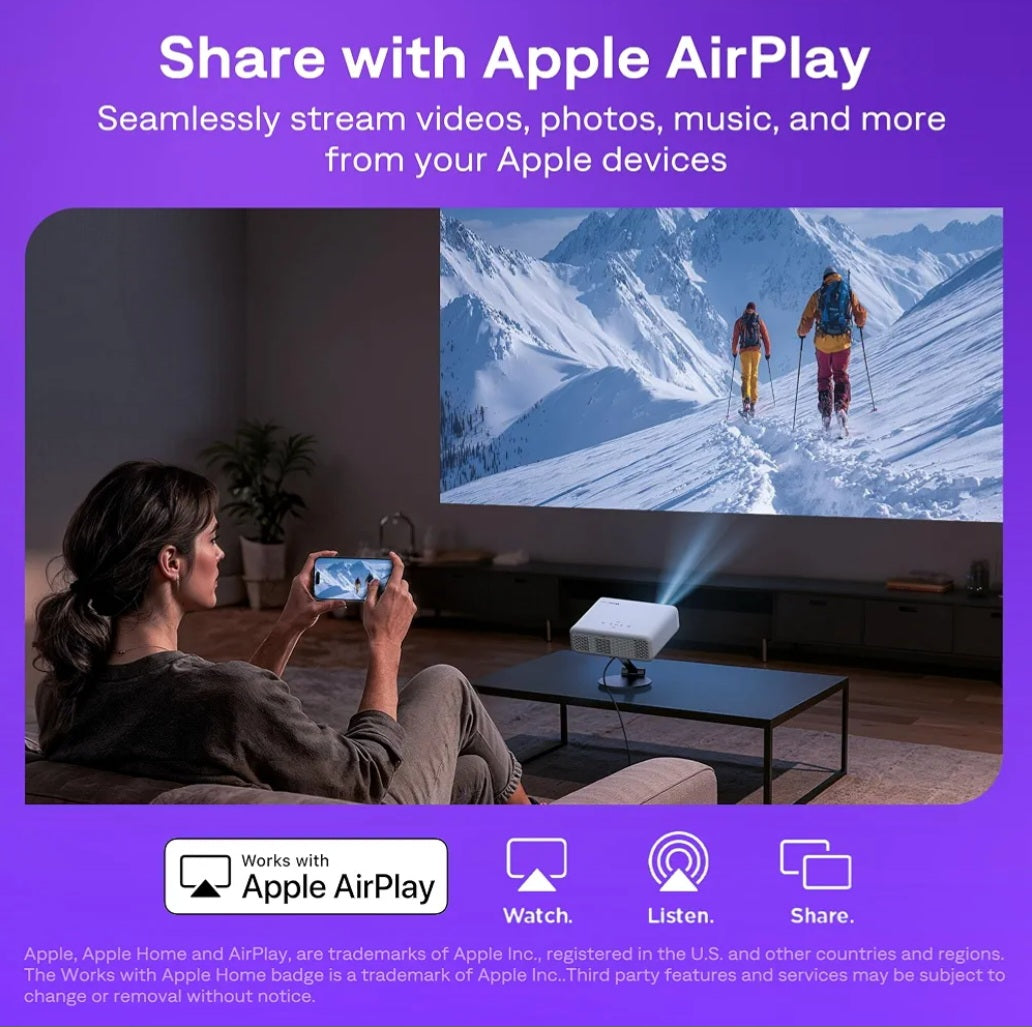 Roku Smart Portable Projector| 1080P HD WiFi & Bluetooth